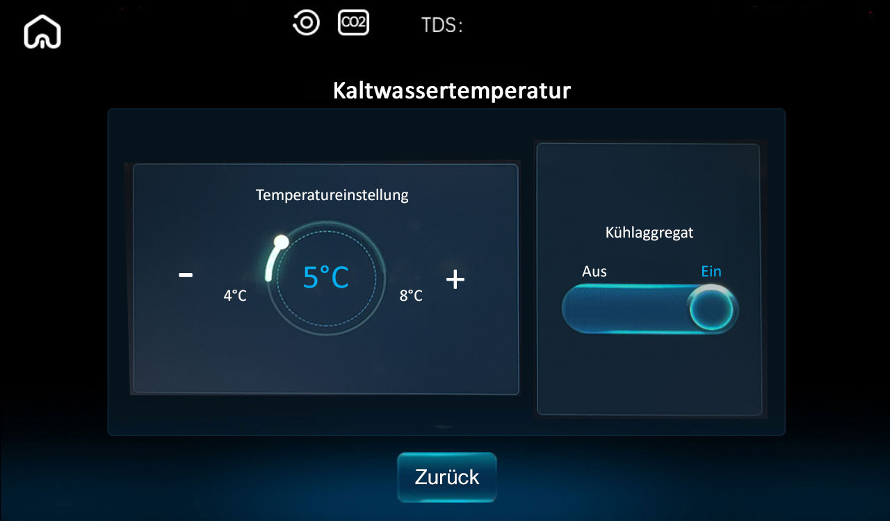 Temperatureinstellung Sodawasser, Sprudelwasser Tischgerät SMT9000 Multione
