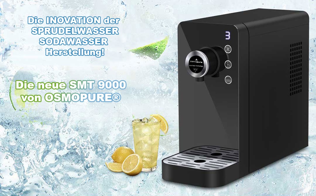 Die Sodawasser, Sprudelwasser, Tafelwasser Tischkarbonator, Karbonator Anlage von Osmopure