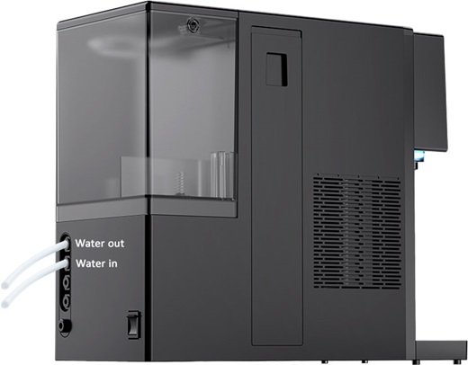 Wasseranschluss Sodawasser, Sprudelwasser Wasserspender Auftisch Osmoseanlage Tischgerät in der Küche mit Filterung nach dem prinzip der Umkehrosmose