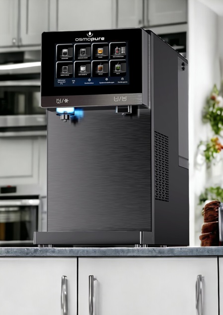 Wassersprudler Wasserfilter SMT9000 Multione Osmoseanlage, Wasserspender Umkehrosmoseanlage mit Sodawasser, Sprudelwasser Funktion und Kompressorkühlung. Auftisch Osmoseanlage